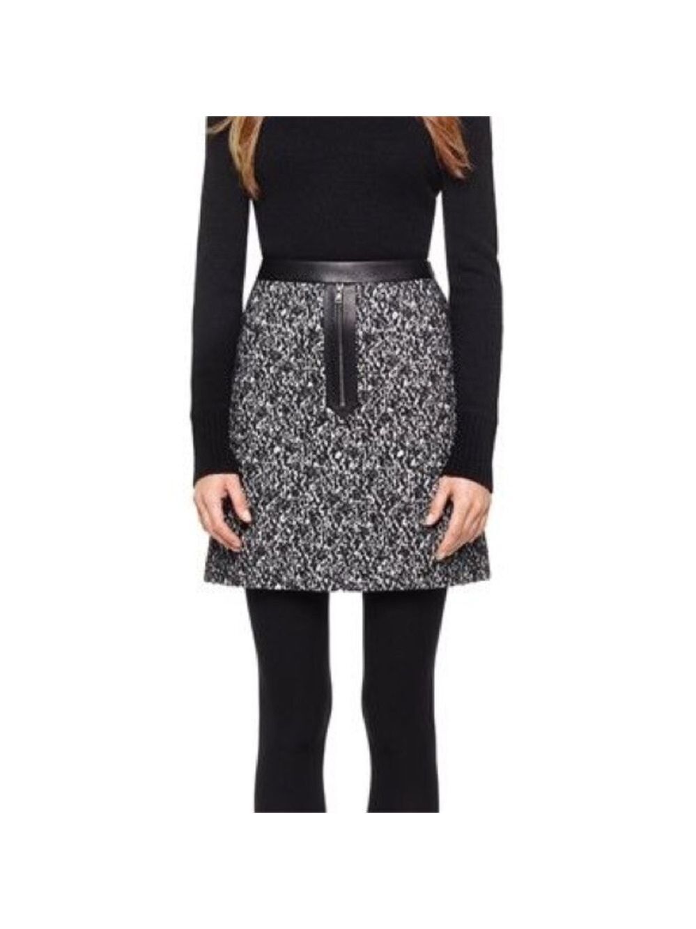 Judith & Charles Tweed Wool Blend Black and White Angela Mini Skirt, size 4